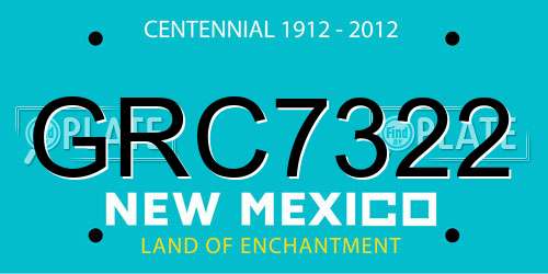 GRC7322 New Mexico License Plate