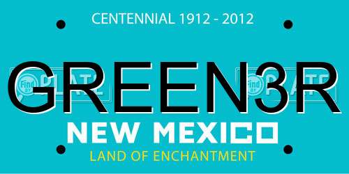 GREEN3R New Mexico License Plate
