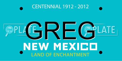 GREG New Mexico License Plate