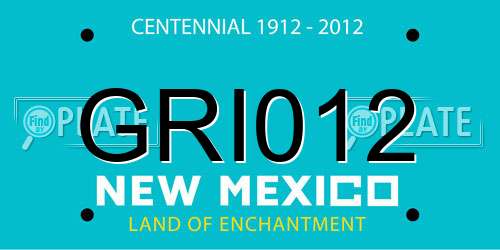 GRI012 New Mexico License Plate