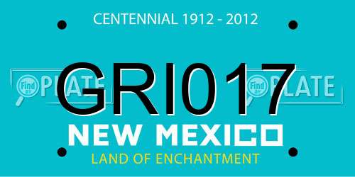 GRI017 New Mexico License Plate