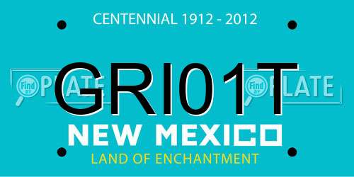 GRI01T New Mexico License Plate