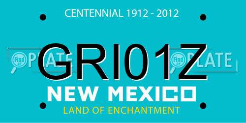 GRI01Z New Mexico License Plate