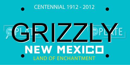 GRIZZLY New Mexico License Plate