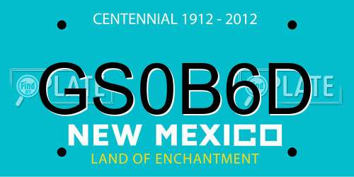 GS0B6D New Mexico License Plate