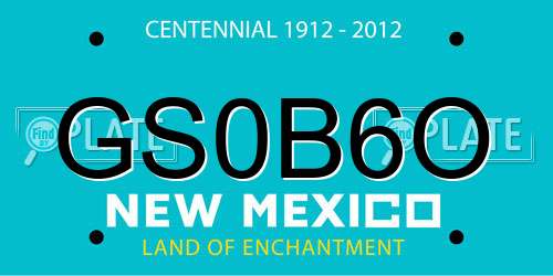 GS0B6O New Mexico License Plate