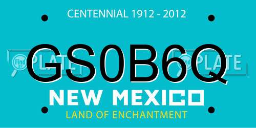 GS0B6Q New Mexico License Plate