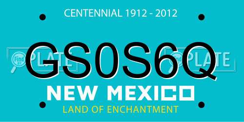 GS0S6Q New Mexico License Plate