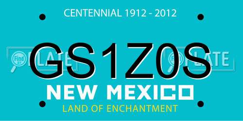 GS1Z0S New Mexico License Plate