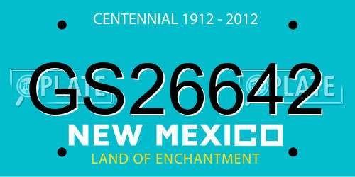 GS26642 New Mexico License Plate