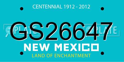 GS26647 New Mexico License Plate