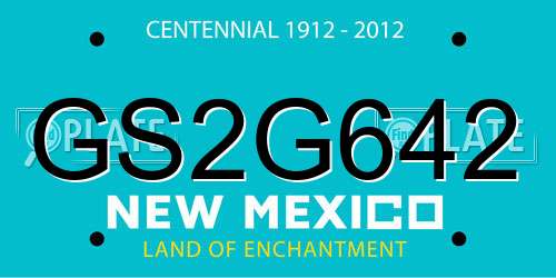 GS2G642 New Mexico License Plate