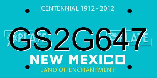 GS2G647 New Mexico License Plate