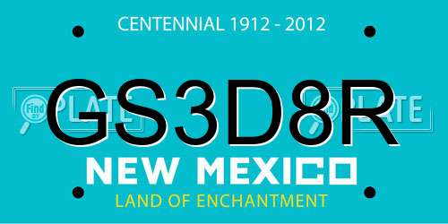 GS3D8R New Mexico License Plate