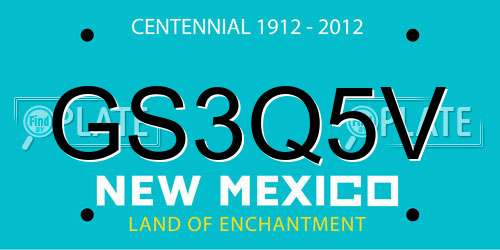GS3Q5V New Mexico License Plate