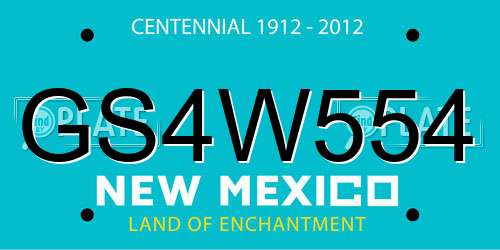 GS4W554 New Mexico License Plate