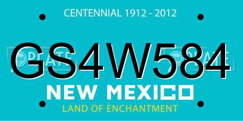 GS4W584 New Mexico License Plate