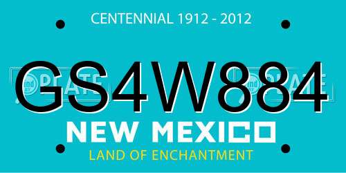 GS4W884 New Mexico License Plate