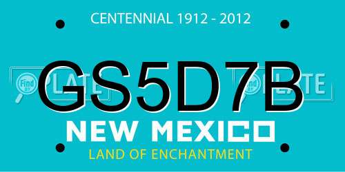 GS5D7B New Mexico License Plate