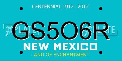 GS5O6R New Mexico License Plate