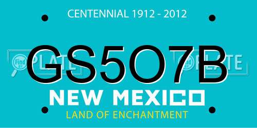 GS5O7B New Mexico License Plate