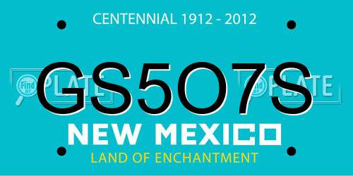 GS5O7S New Mexico License Plate
