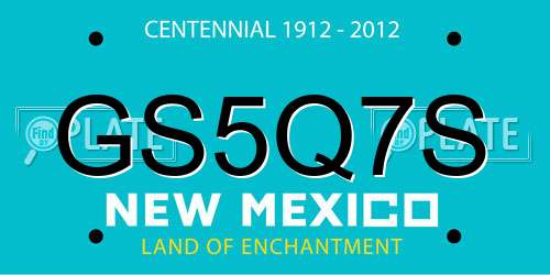 GS5Q7S New Mexico License Plate
