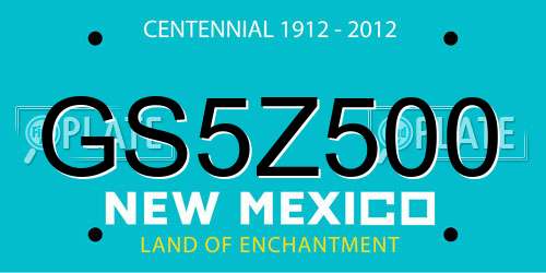 GS5Z500 New Mexico License Plate