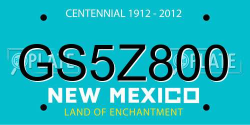 GS5Z800 New Mexico License Plate