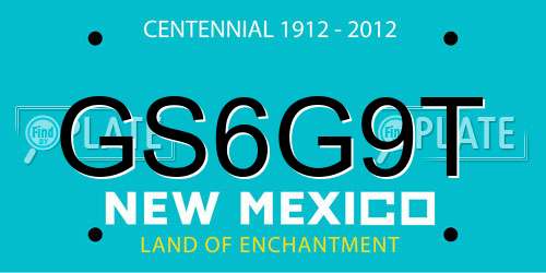 GS6G9T New Mexico License Plate