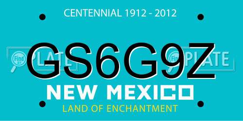 GS6G9Z New Mexico License Plate