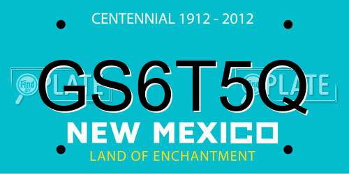 GS6T5Q New Mexico License Plate