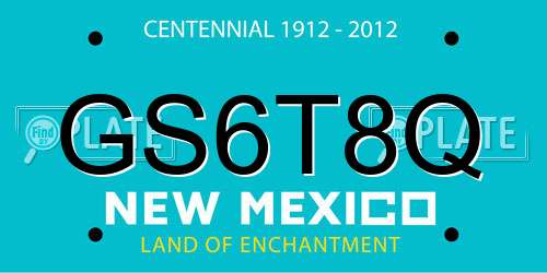 GS6T8Q New Mexico License Plate