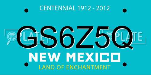 GS6Z5Q New Mexico License Plate