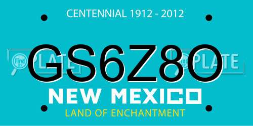 GS6Z8O New Mexico License Plate