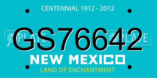 GS76642 New Mexico License Plate