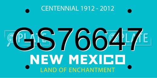 GS76647 New Mexico License Plate