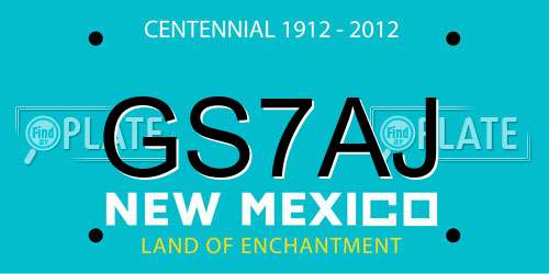 GS7AJ New Mexico License Plate