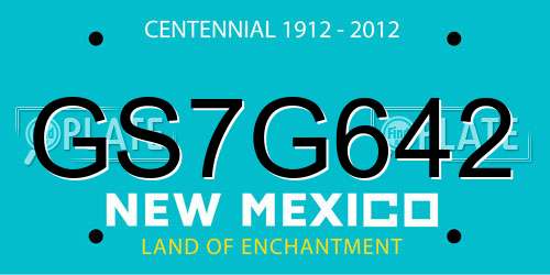 GS7G642 New Mexico License Plate