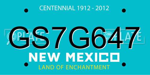GS7G647 New Mexico License Plate