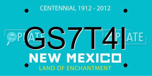 GS7T4I New Mexico License Plate