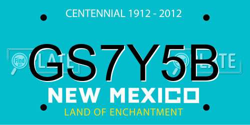 GS7Y5B New Mexico License Plate
