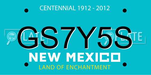 GS7Y5S New Mexico License Plate