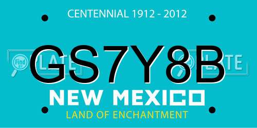 GS7Y8B New Mexico License Plate