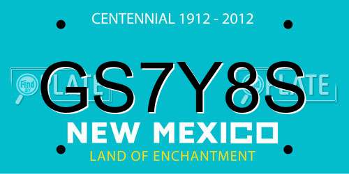 GS7Y8S New Mexico License Plate