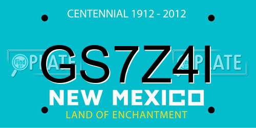 GS7Z4I New Mexico License Plate