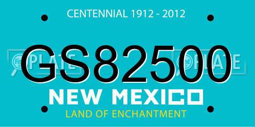 GS82500 New Mexico License Plate