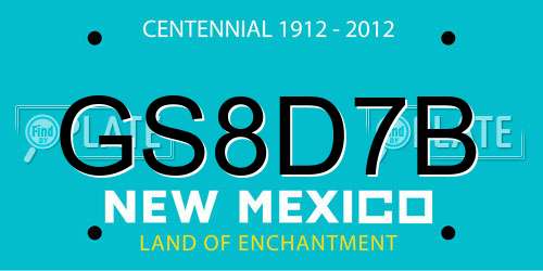 GS8D7B New Mexico License Plate