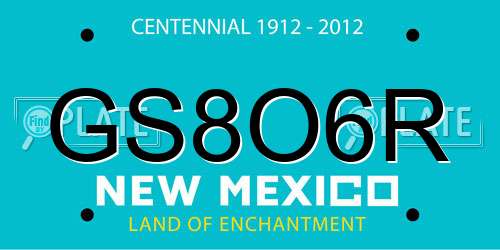 GS8O6R New Mexico License Plate