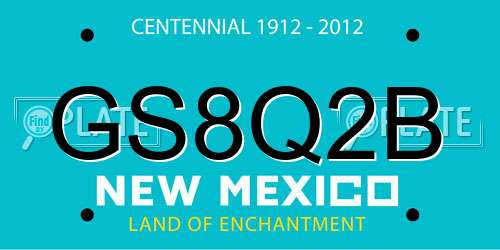 GS8Q2B New Mexico License Plate